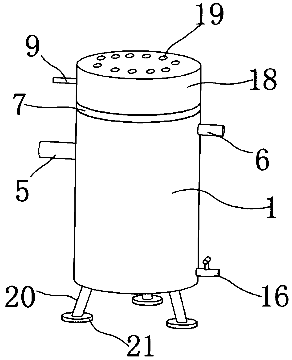 High-temperature waste gas purification treatment device