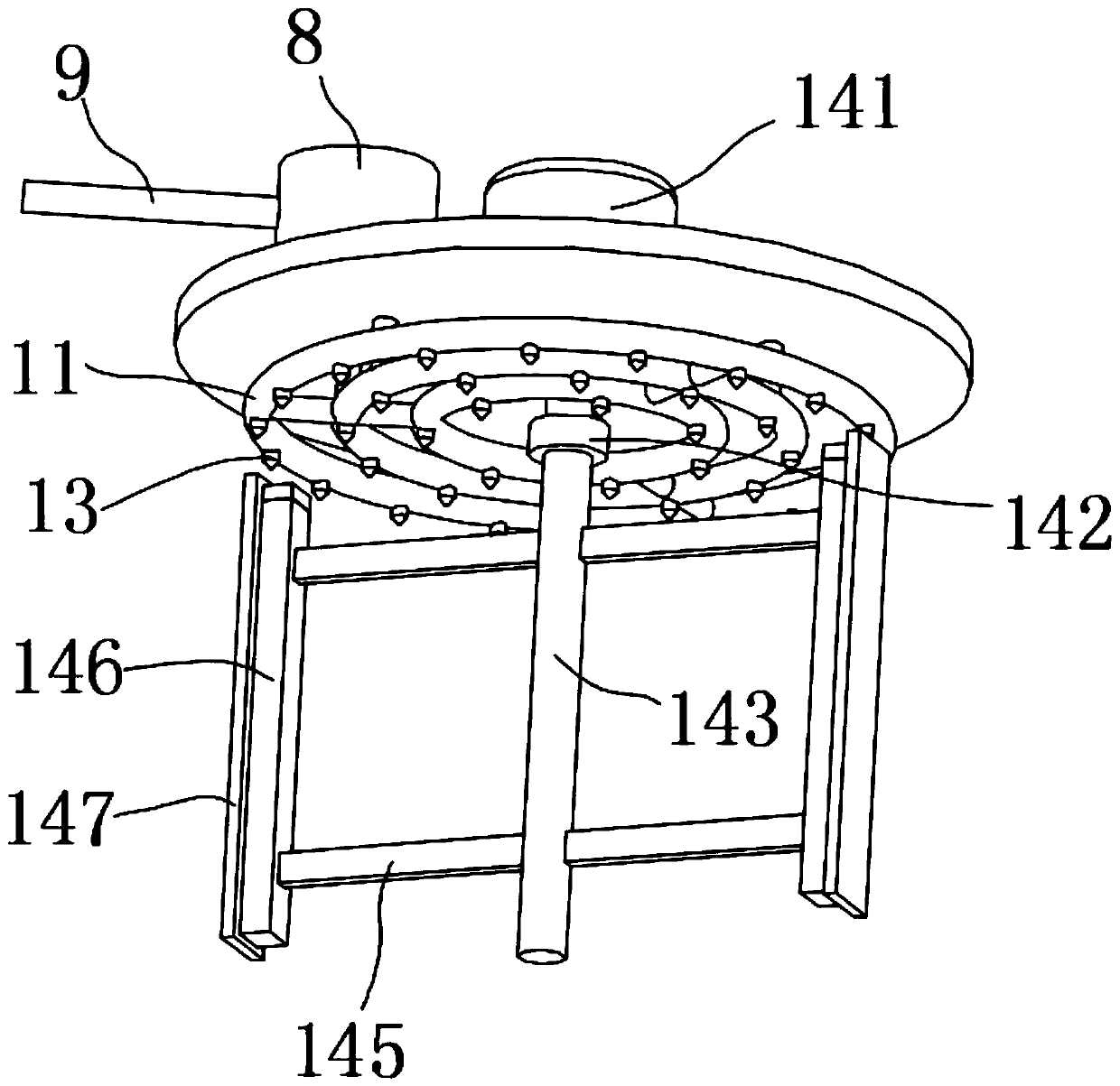 High-temperature waste gas purification treatment device