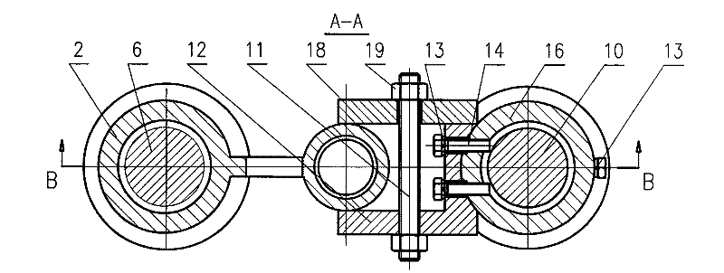 Hole-turning device for part with two parallel holes