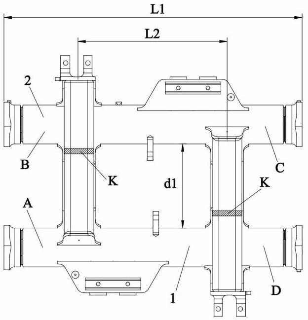 Application method of correcting device for warpage deformation of well-shaped frame beams