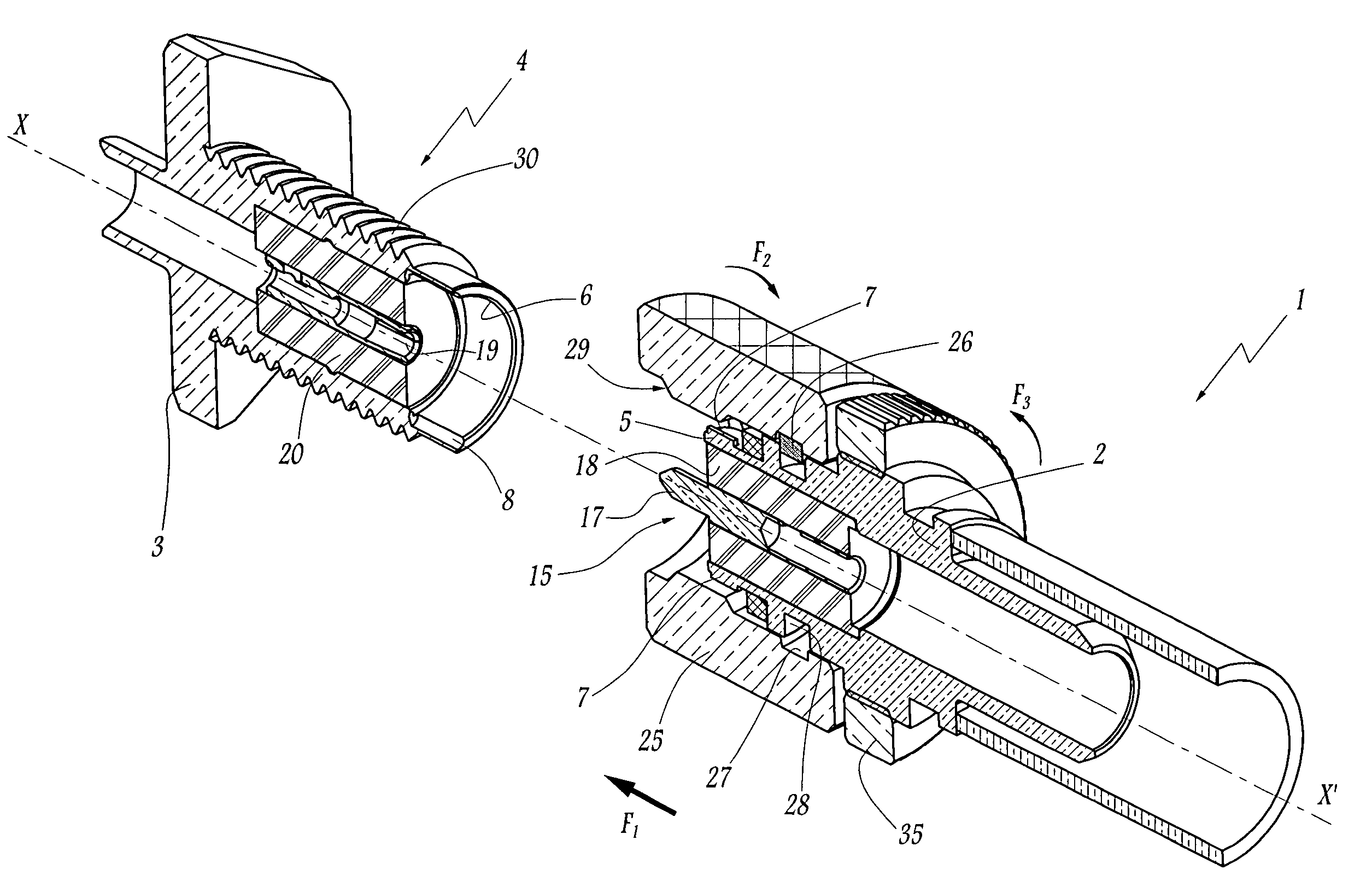 Connector with an anti-unlocking system