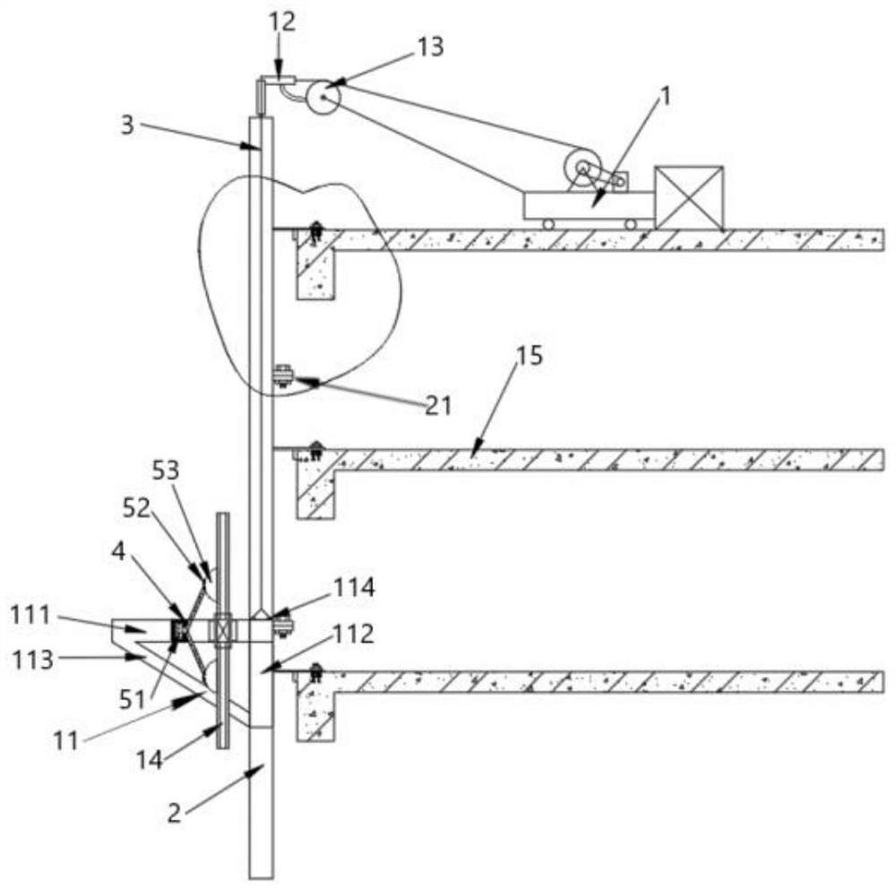 Unit type glass curtain wall lifting device and construction method