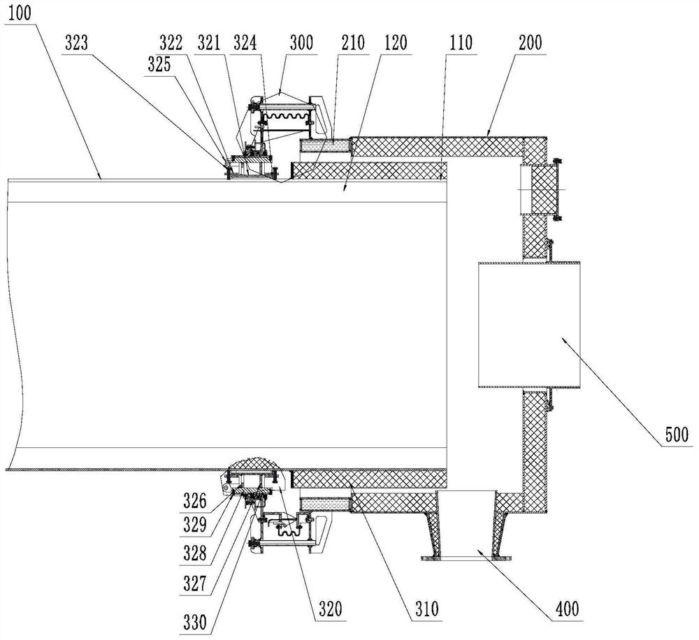 Sealing structure of horizontal rotary pyrolysis kiln