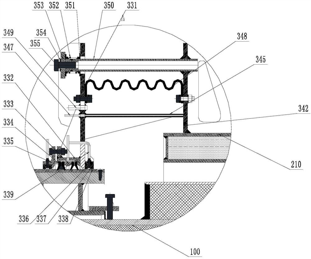 Sealing structure of horizontal rotary pyrolysis kiln