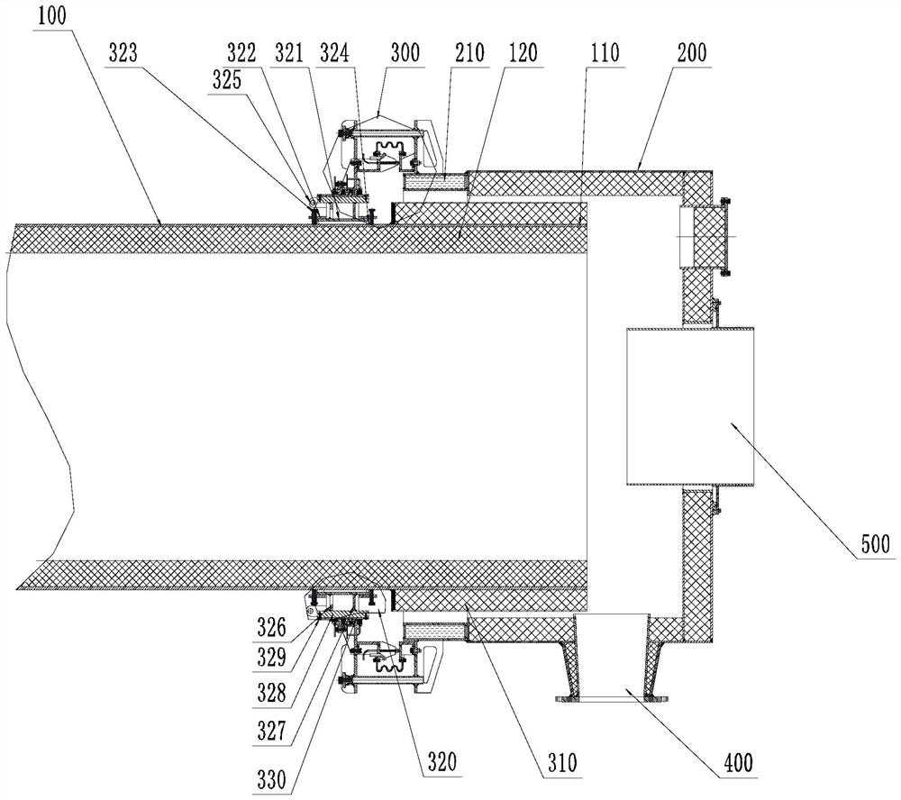 Sealing structure of horizontal rotary pyrolysis kiln