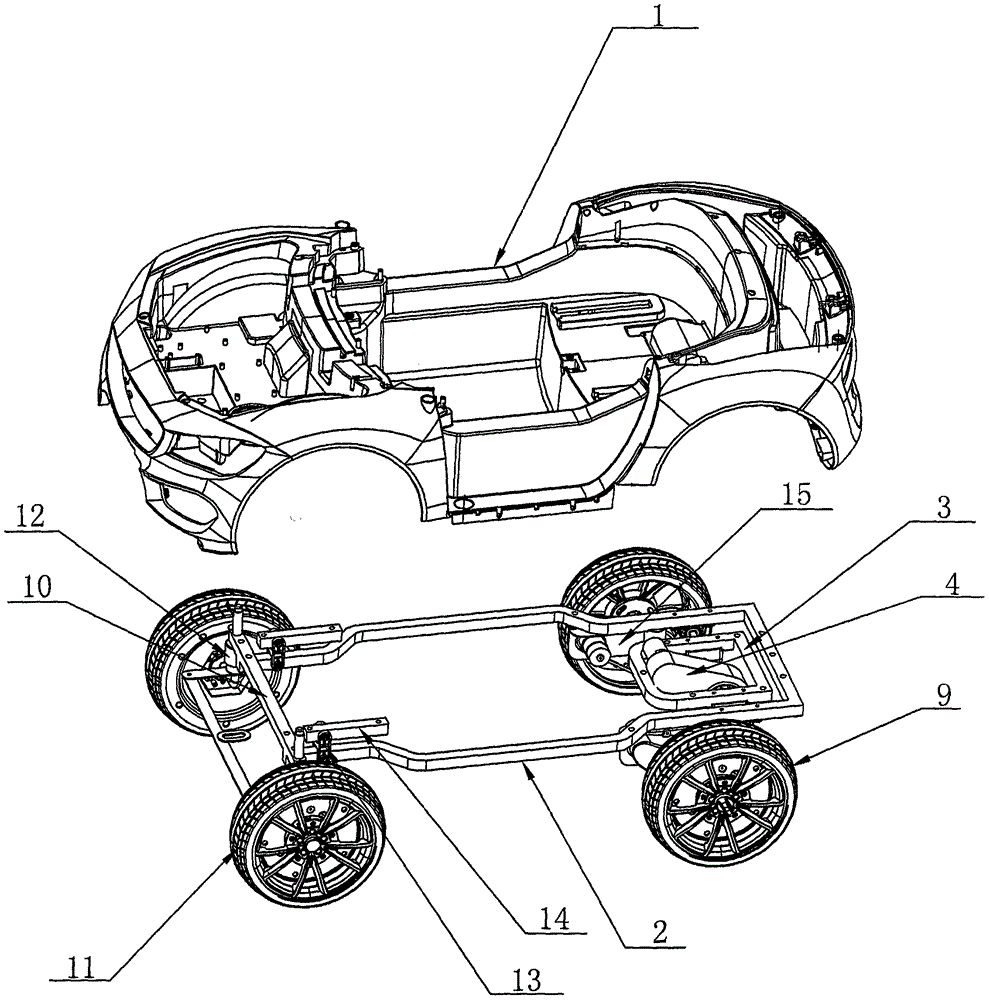 Child automobile with swing function