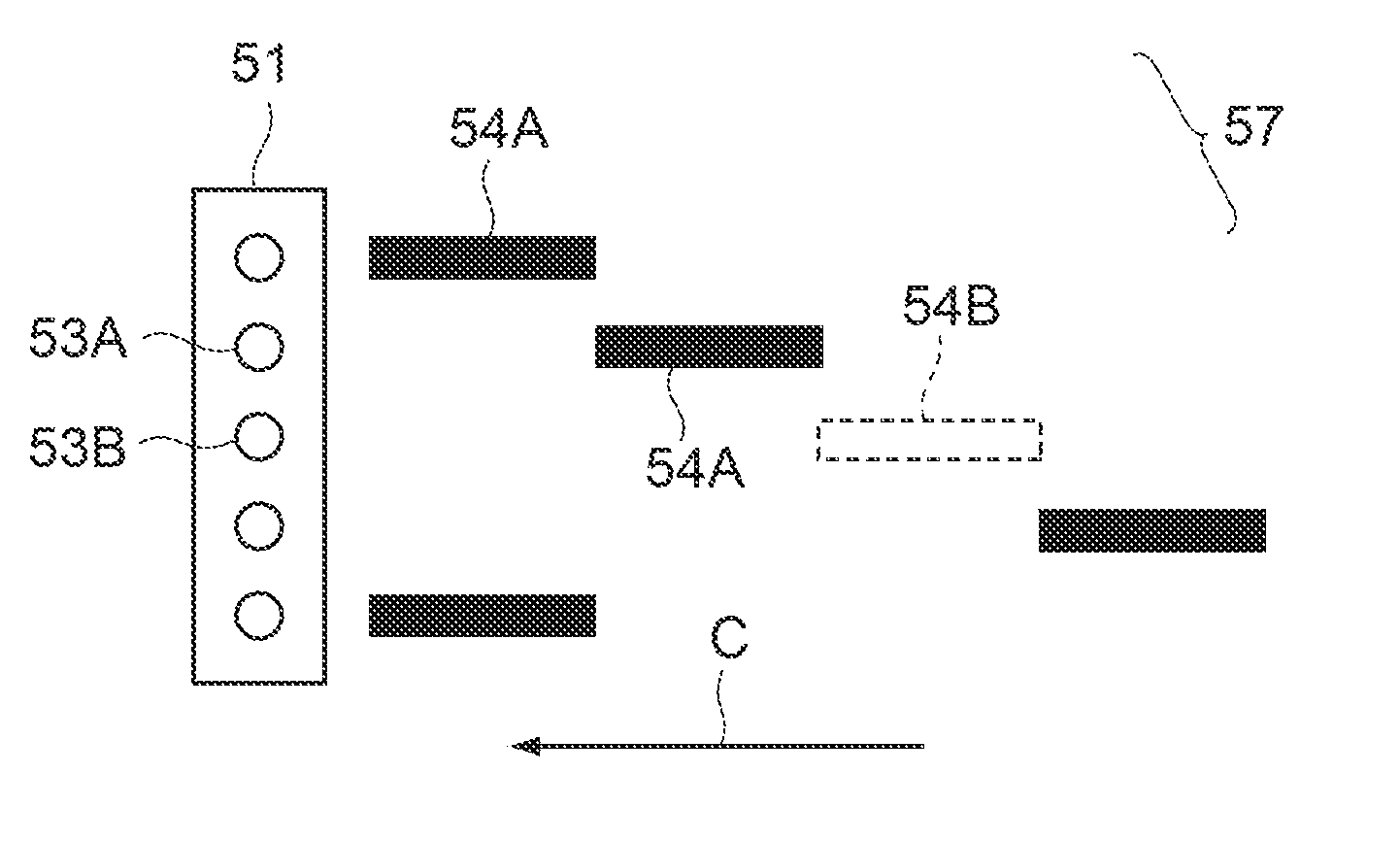 Image recording apparatus for detecting defects in nozzles using test patterns during acceleration and deceleration of recording medium