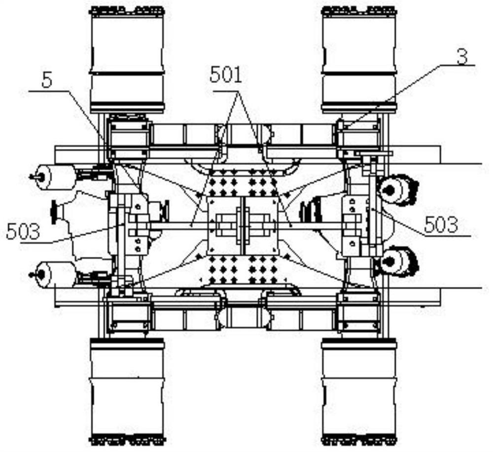 Oil-pneumatic spring rear suspension system of a mining vehicle