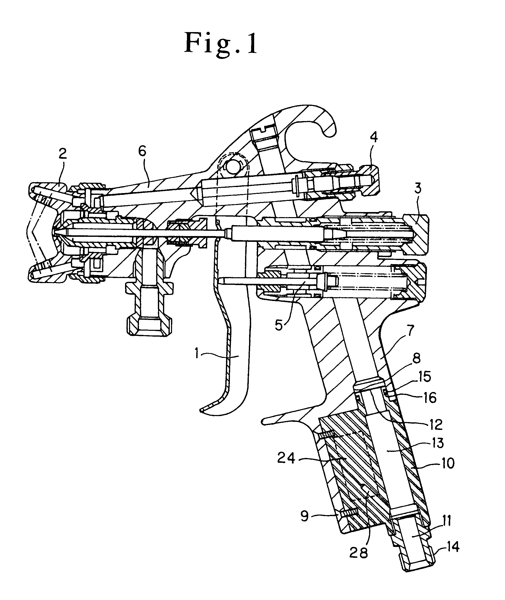 Spray gun with pressure display