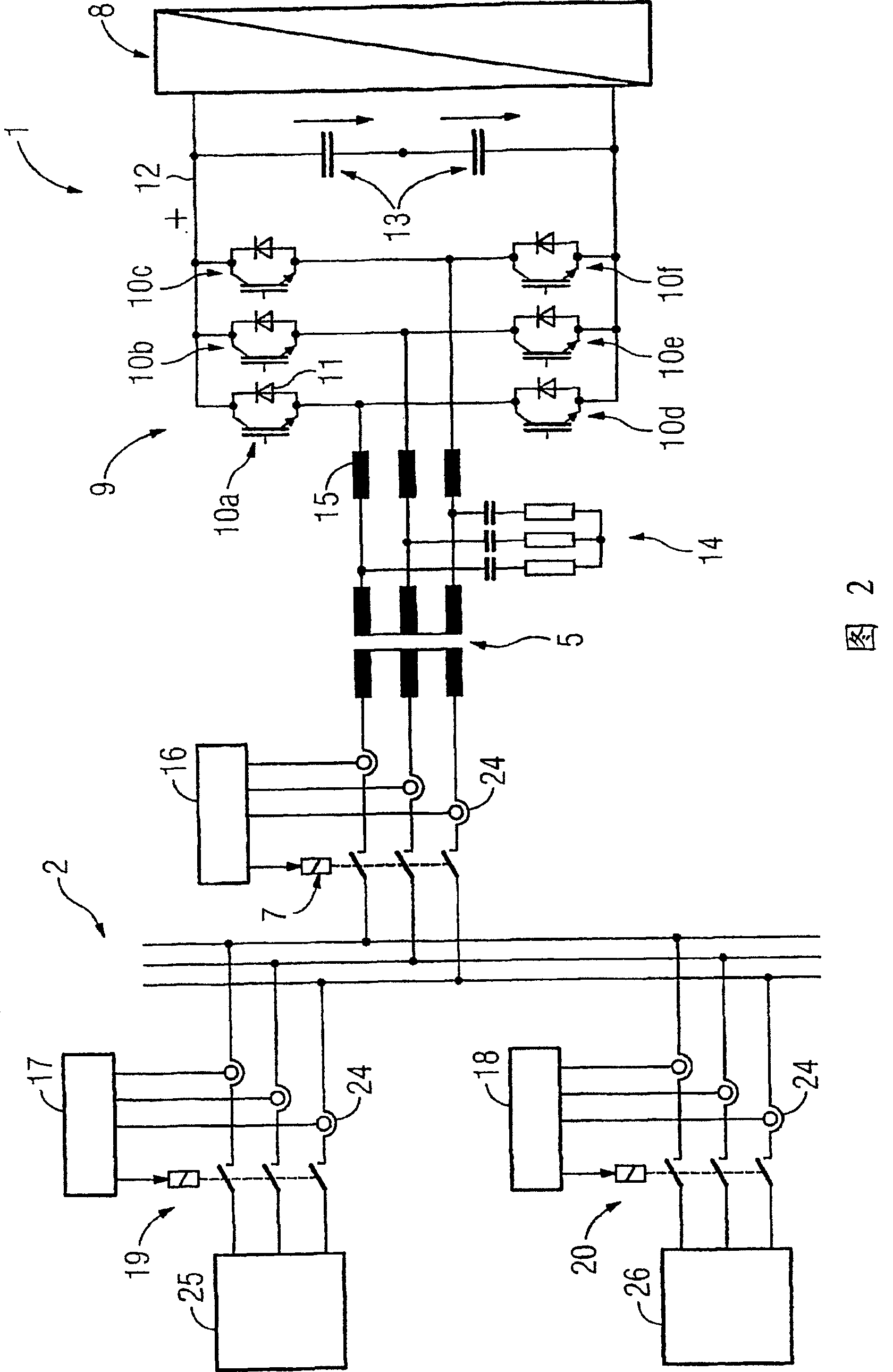 Method for controlling an converter that is connected to a direct-current source