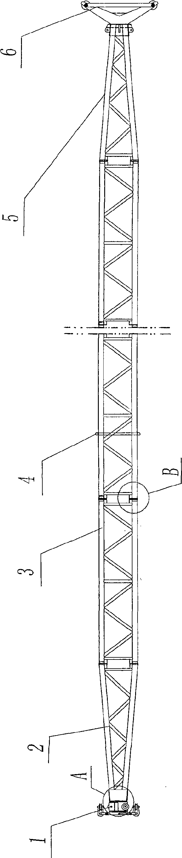 Circular pipe type inner suspended holding pole