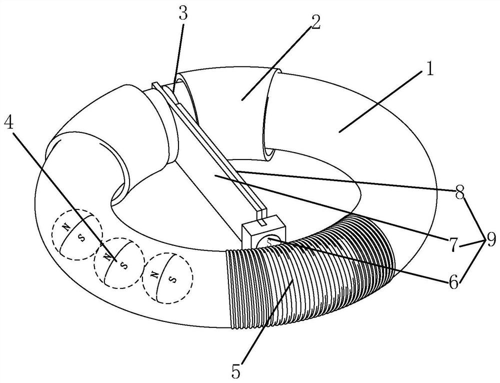 Piezoelectric and electromagnetic composite energy annular capturing device