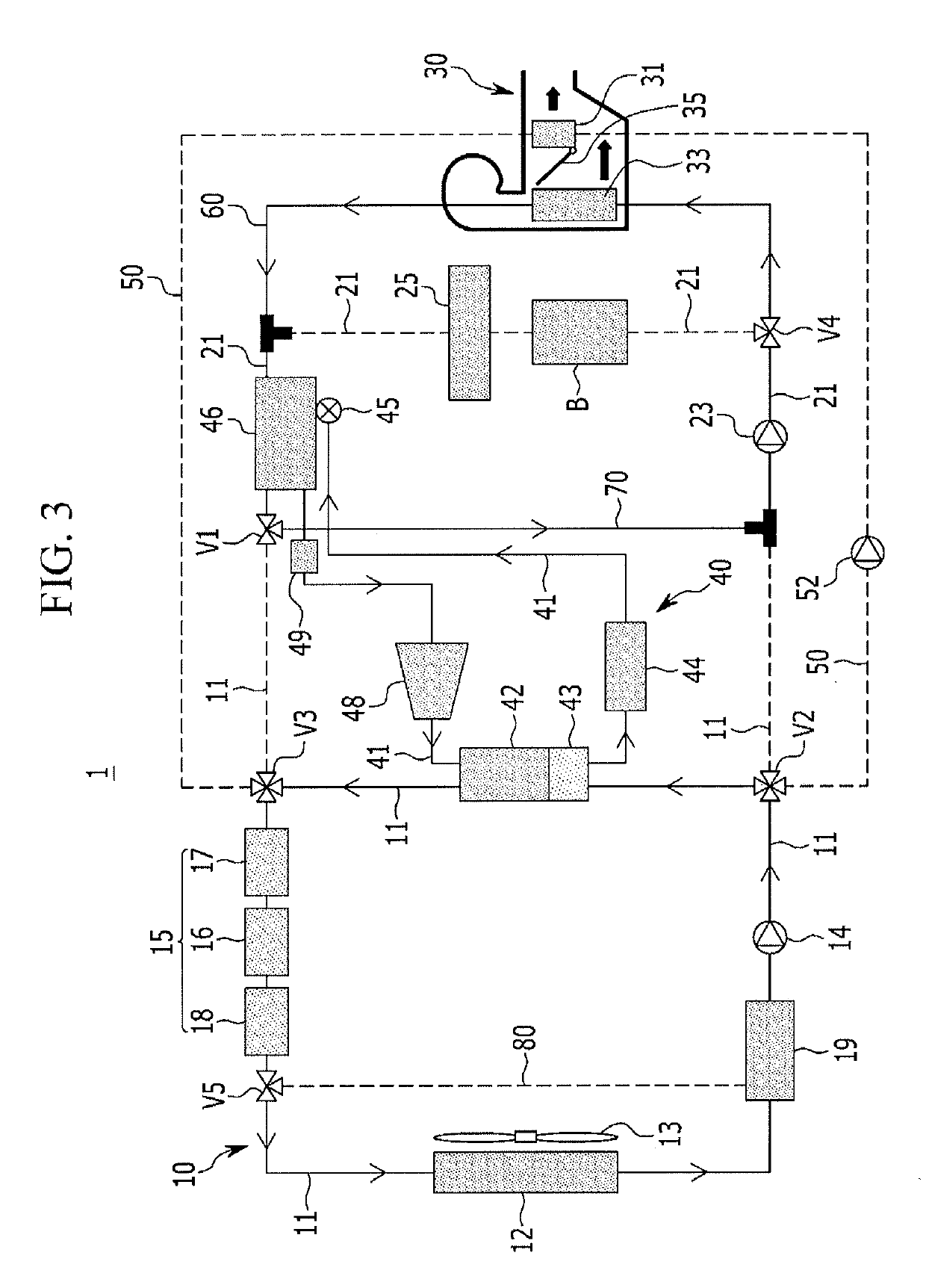 Heat pump system for vehicle