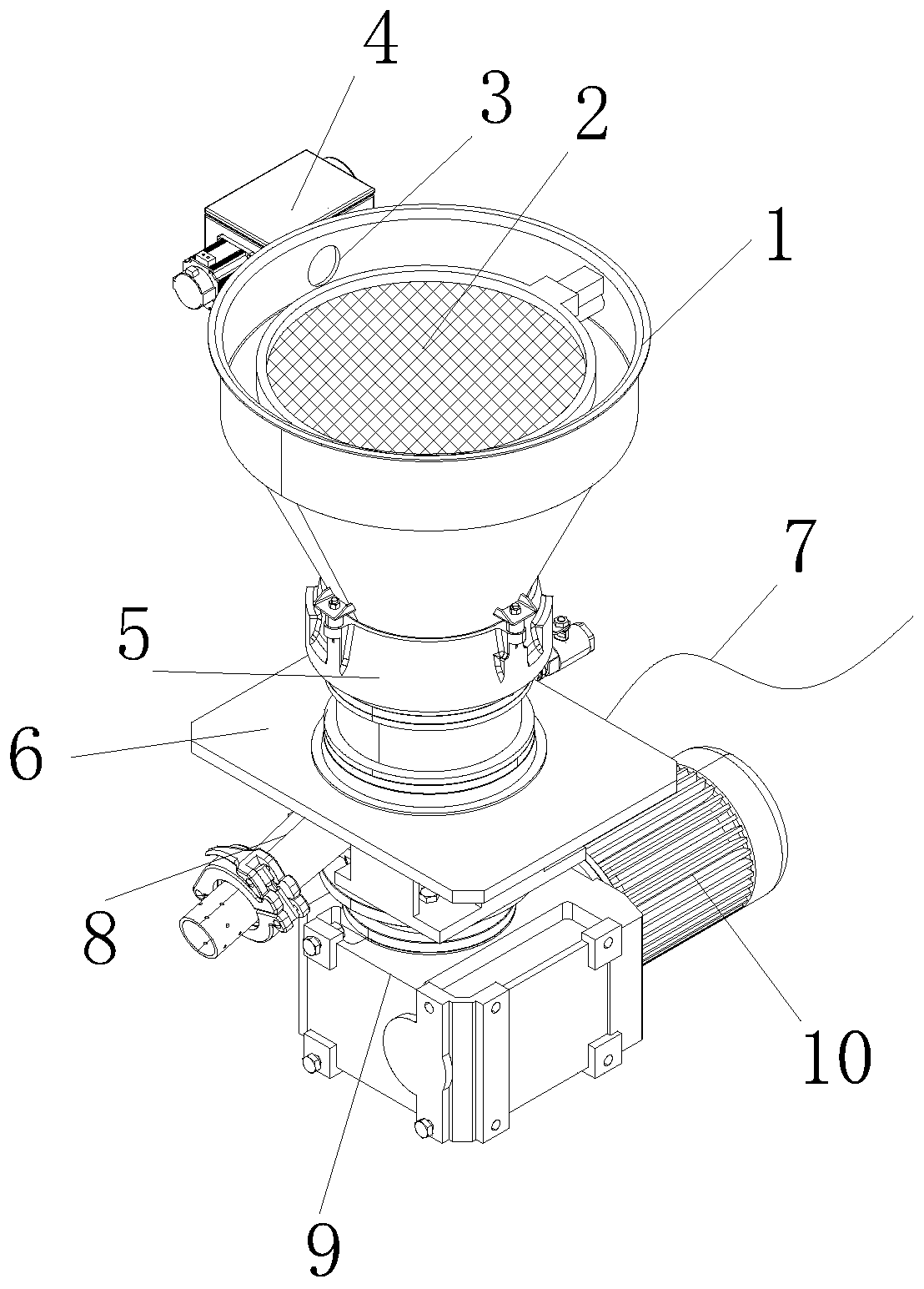 Discharging device of combined concrete wet spraying machine