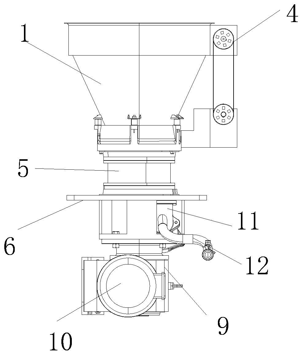 Discharging device of combined concrete wet spraying machine