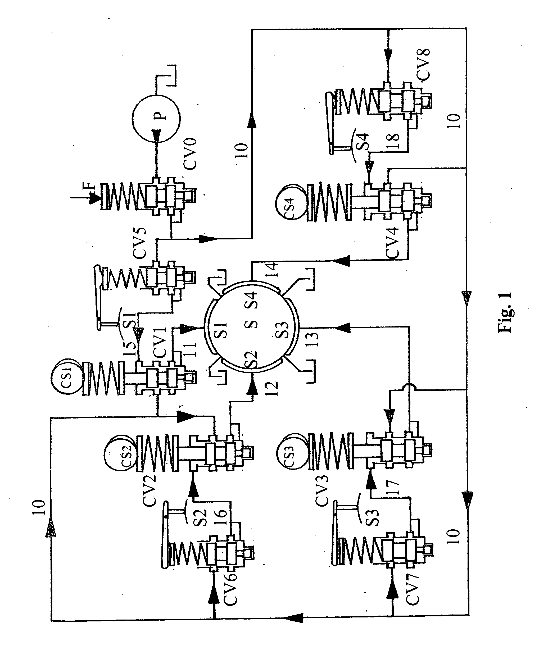 Active hydrostatic bearing, particularly for internal combustion reciprocating engines, a fluid handling system associted therewith, and method