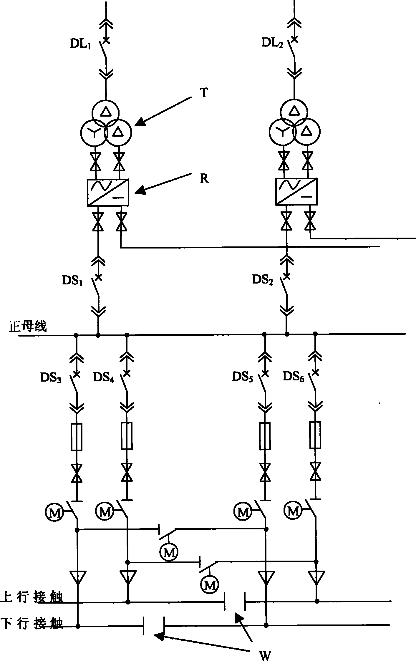 Metro traction power supply device with over-voltage suppression function