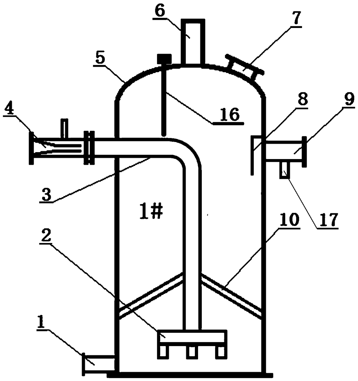 Cyanide breaking device for cyanide-containing tailings and use method of cyanide breaking device