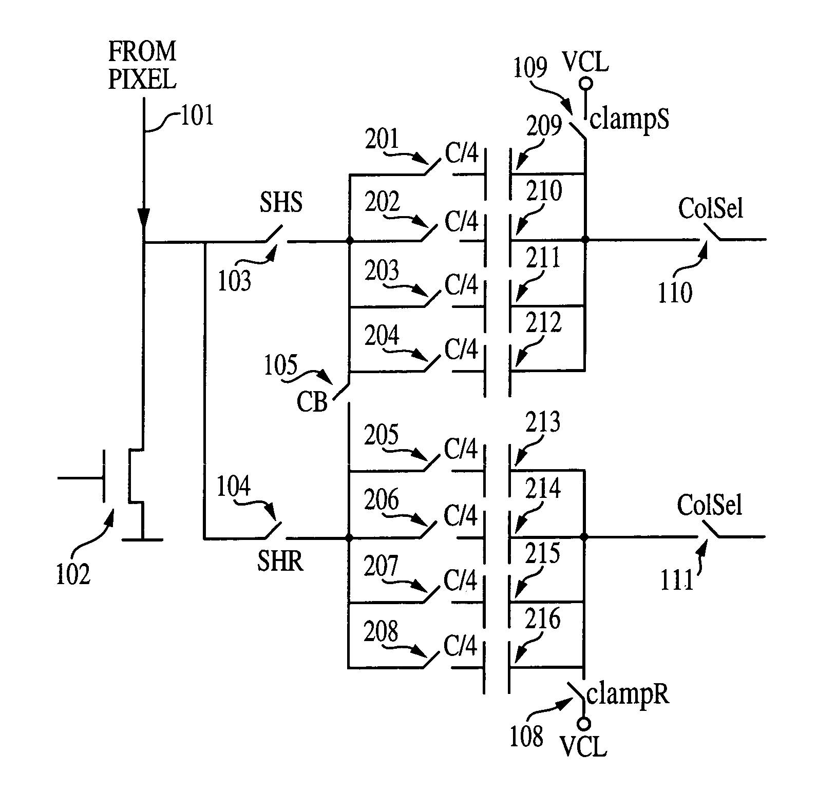 Method and apparatus for pixel signal binning and interpolation in column circuits of a sensor circuit