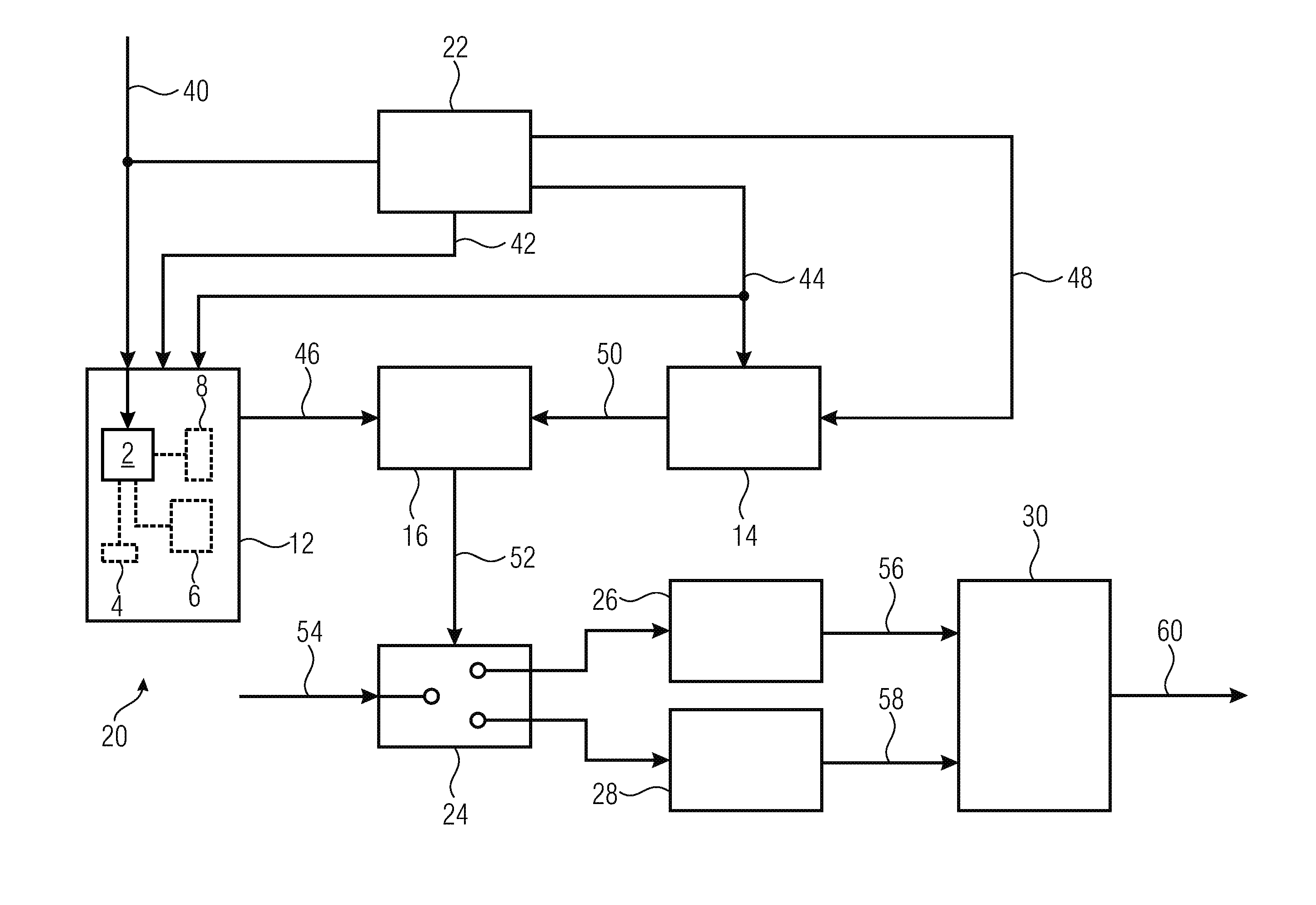 Apparatus and method for selecting one of a first encoding algorithm and a second encoding algorithm using harmonics reduction