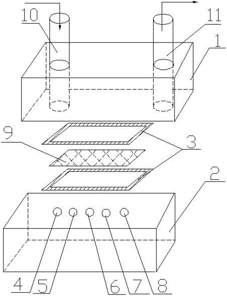 Fabric one-way surface permeability testing device and testing method