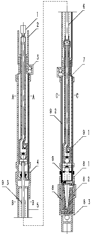 Series connected type double-acting injection-production pump for high-water-cut oil-producing well