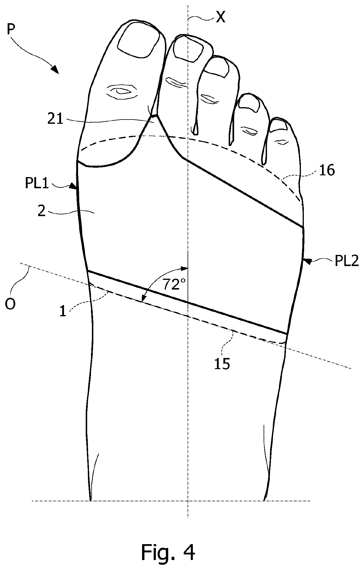 Device for protecting the plantar padding, in particular during a sporting activity