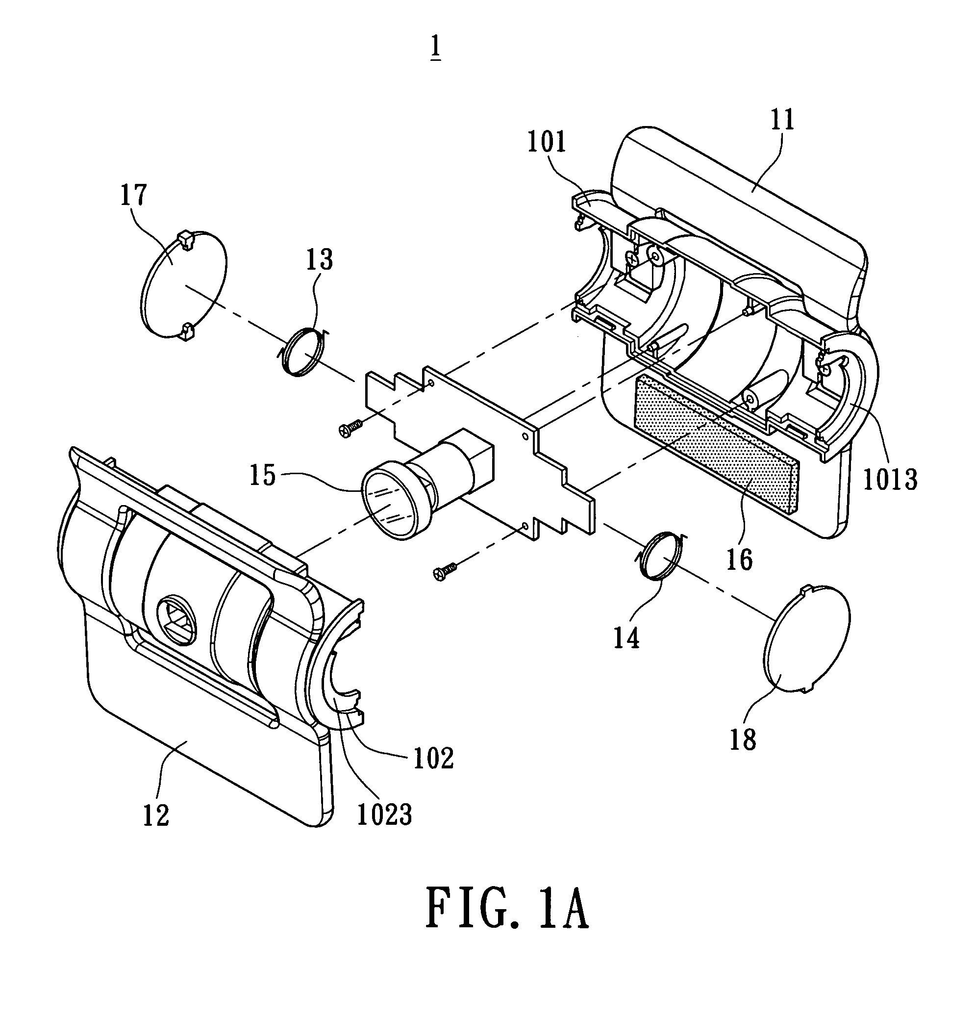 Webcam module having a clamping device