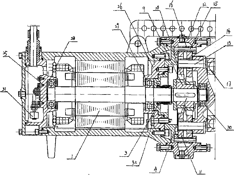 Direct-connected swing spider immersible impeller of motor