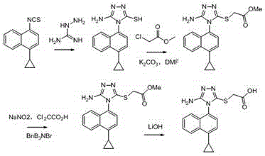 A method for synthesizing 4-(4-cyclopropylnaphthalen-1-yl)-1H-1,2,4-triazole-5(4H)-thione