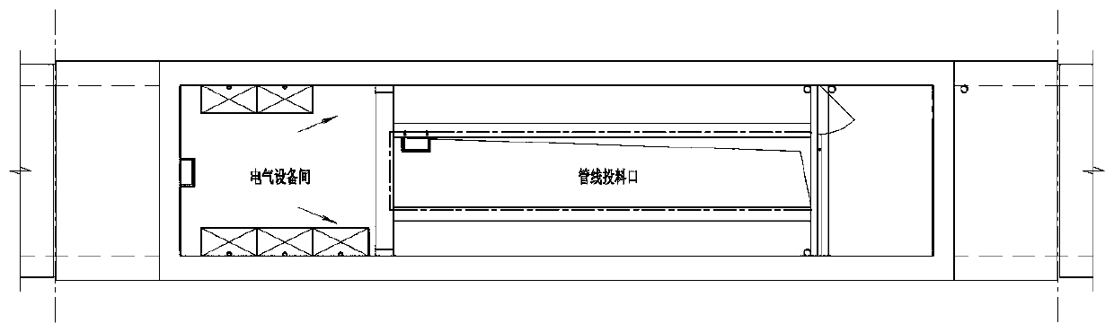 Comprehensive pipe gallery air inlet and electrical equipment room with pipeline feeding function