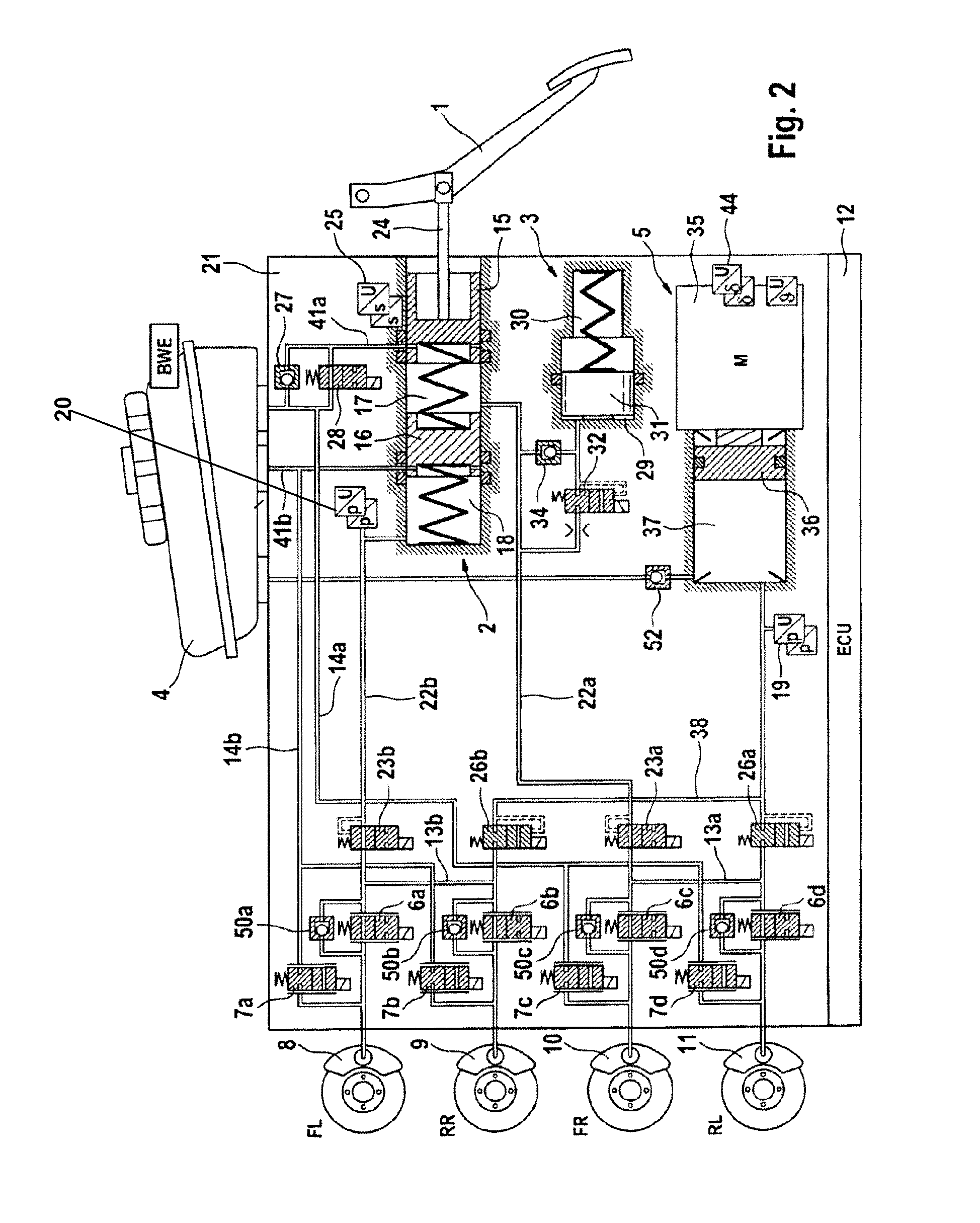 Method for calibrating analog-controlled hydraulic valves and brake system comprising an electronic control and regulating unit in which the method is carried out