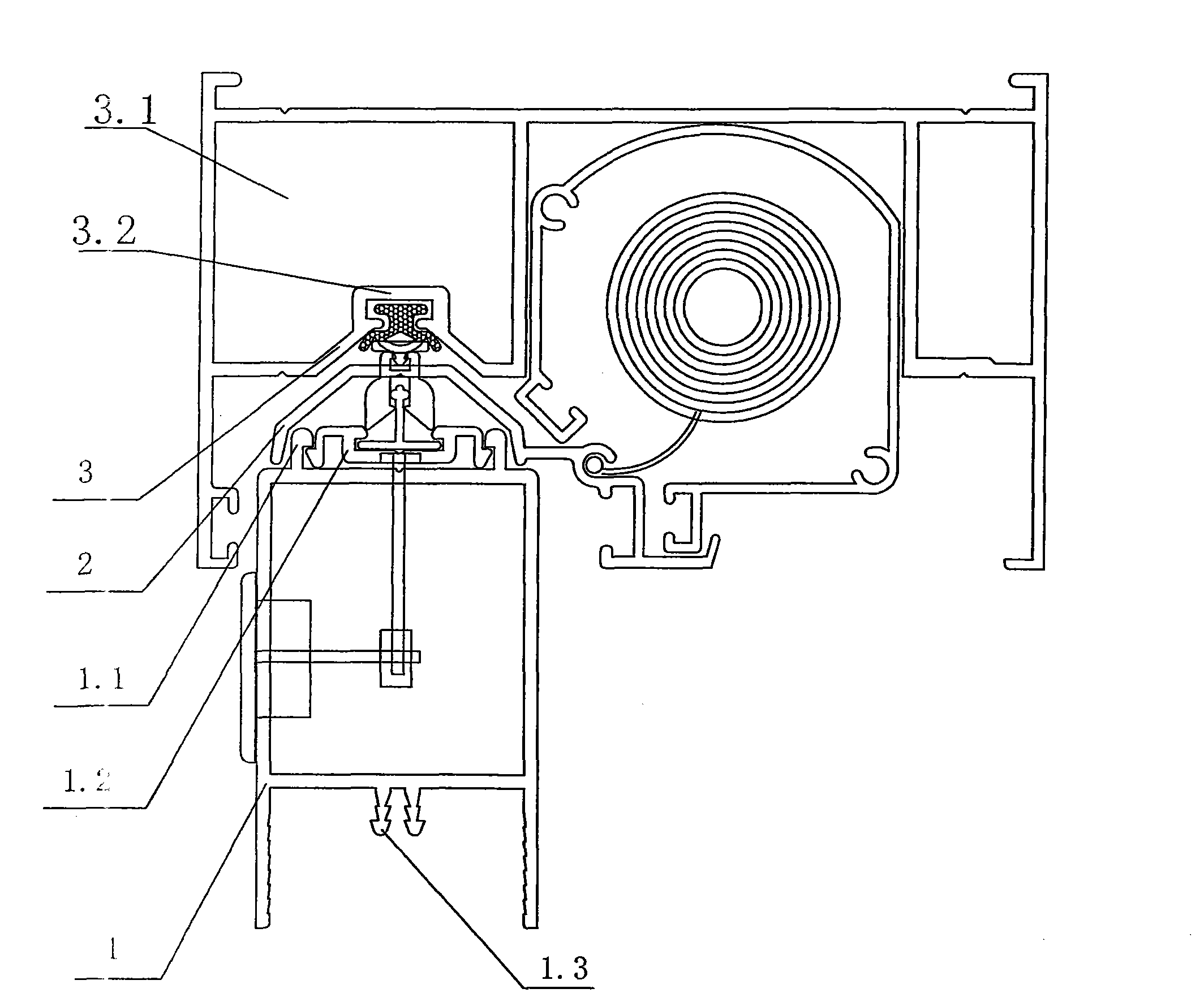 Connecting structure for window frame and sash inner rabbet of stealth-screen airtight sliding window