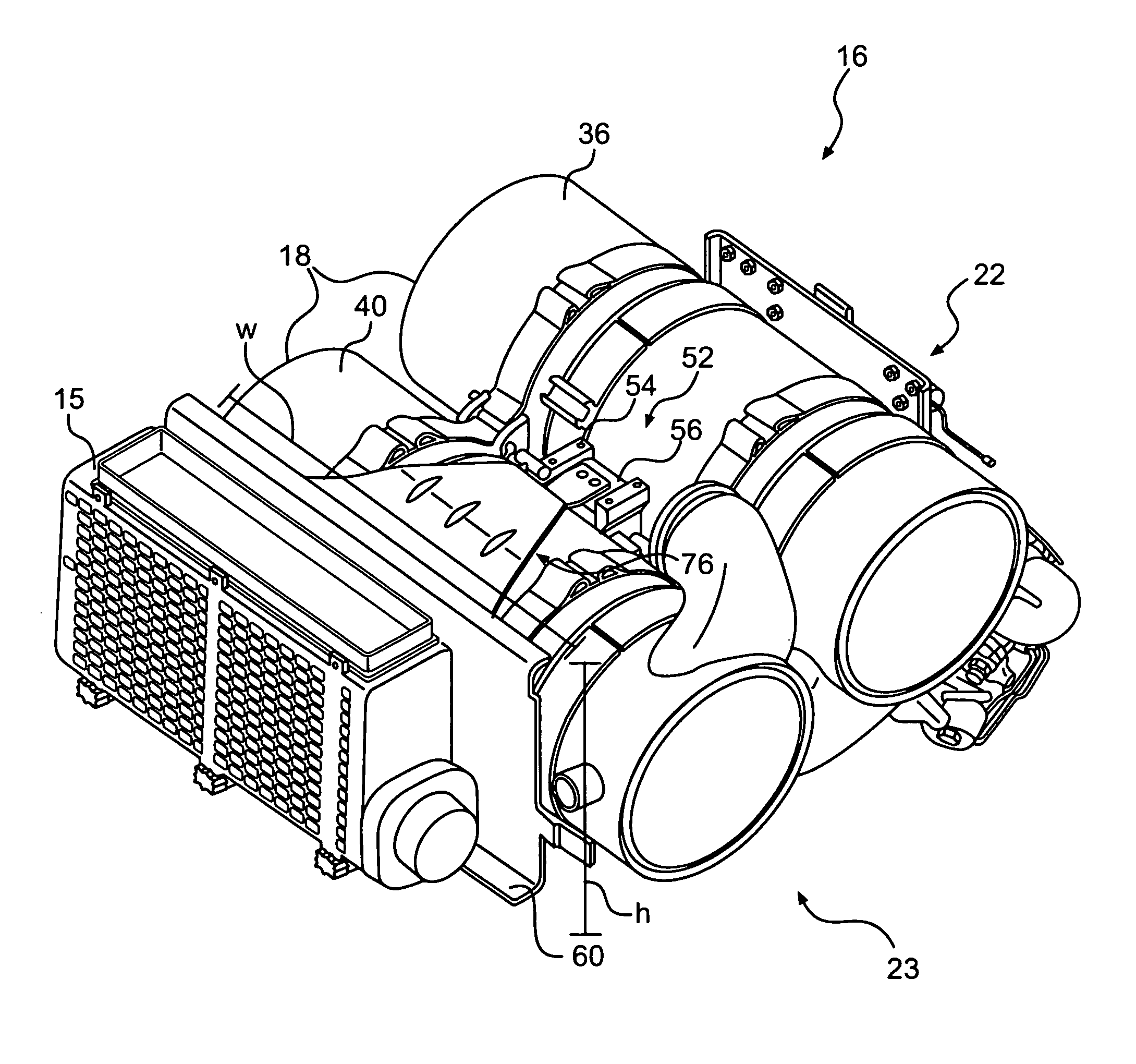 Exhaust system device with mounting bracket