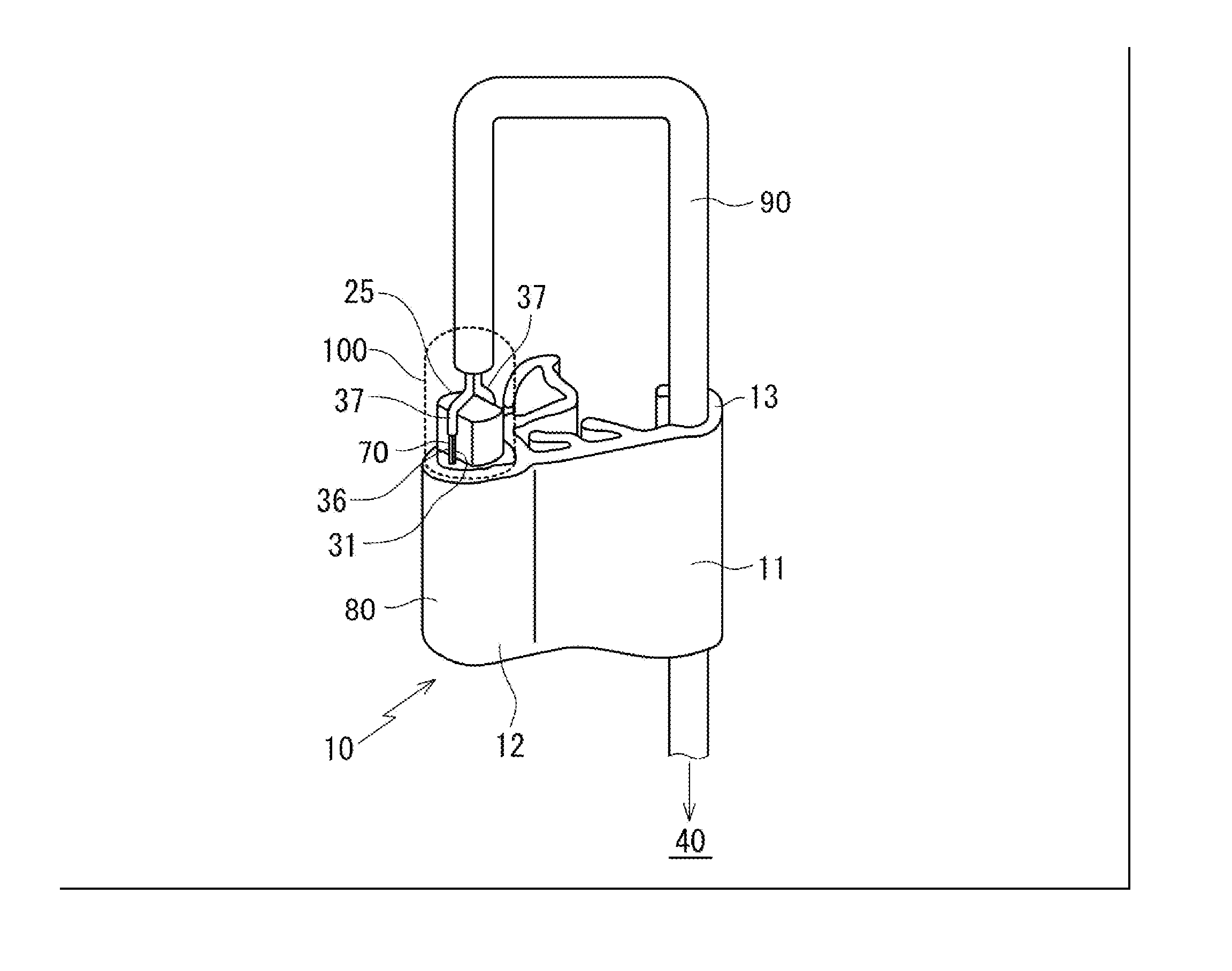 Protector with sensor and method of molding end part of the same
