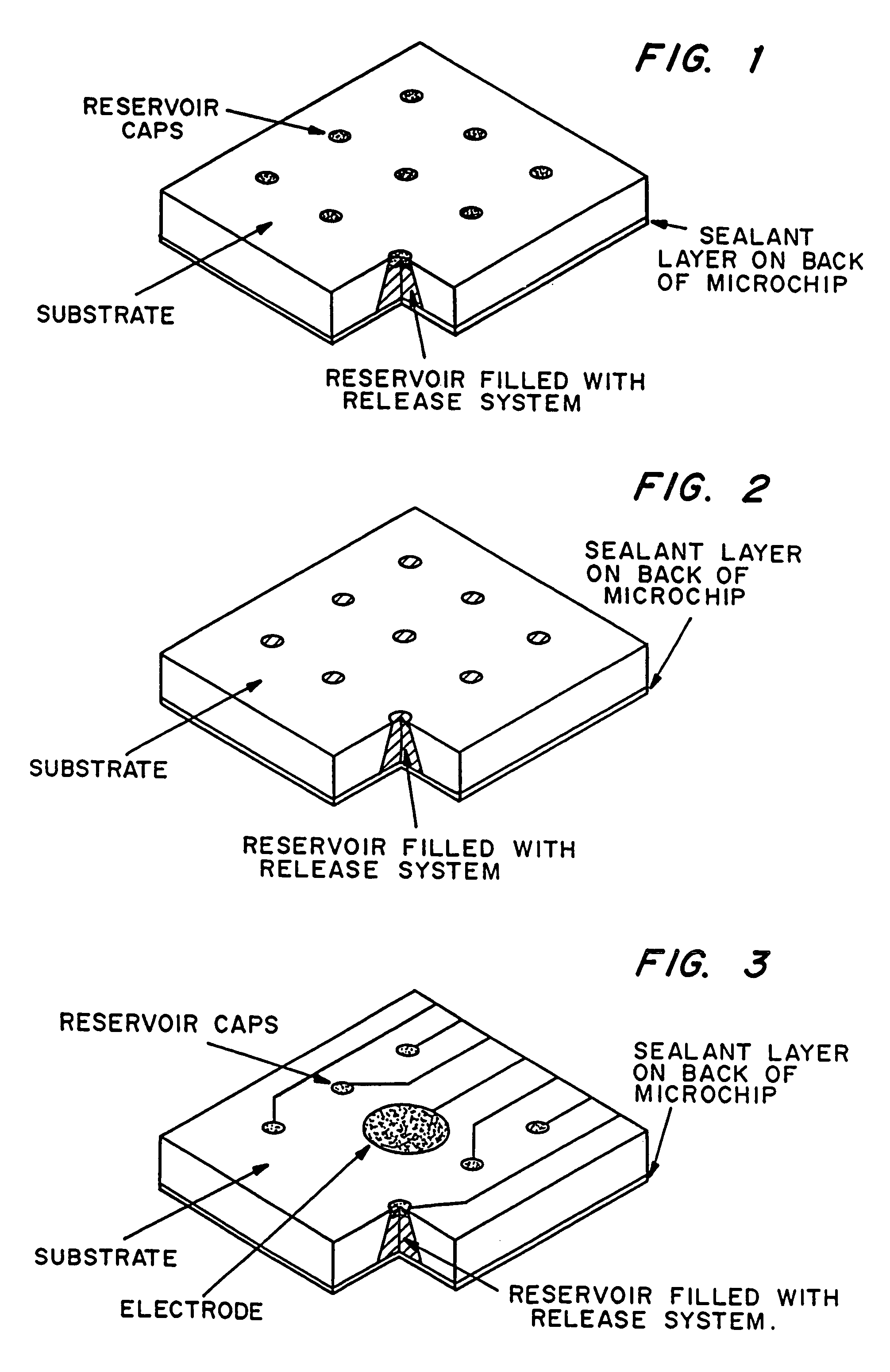 Medical device with array of electrode-containing reservoirs