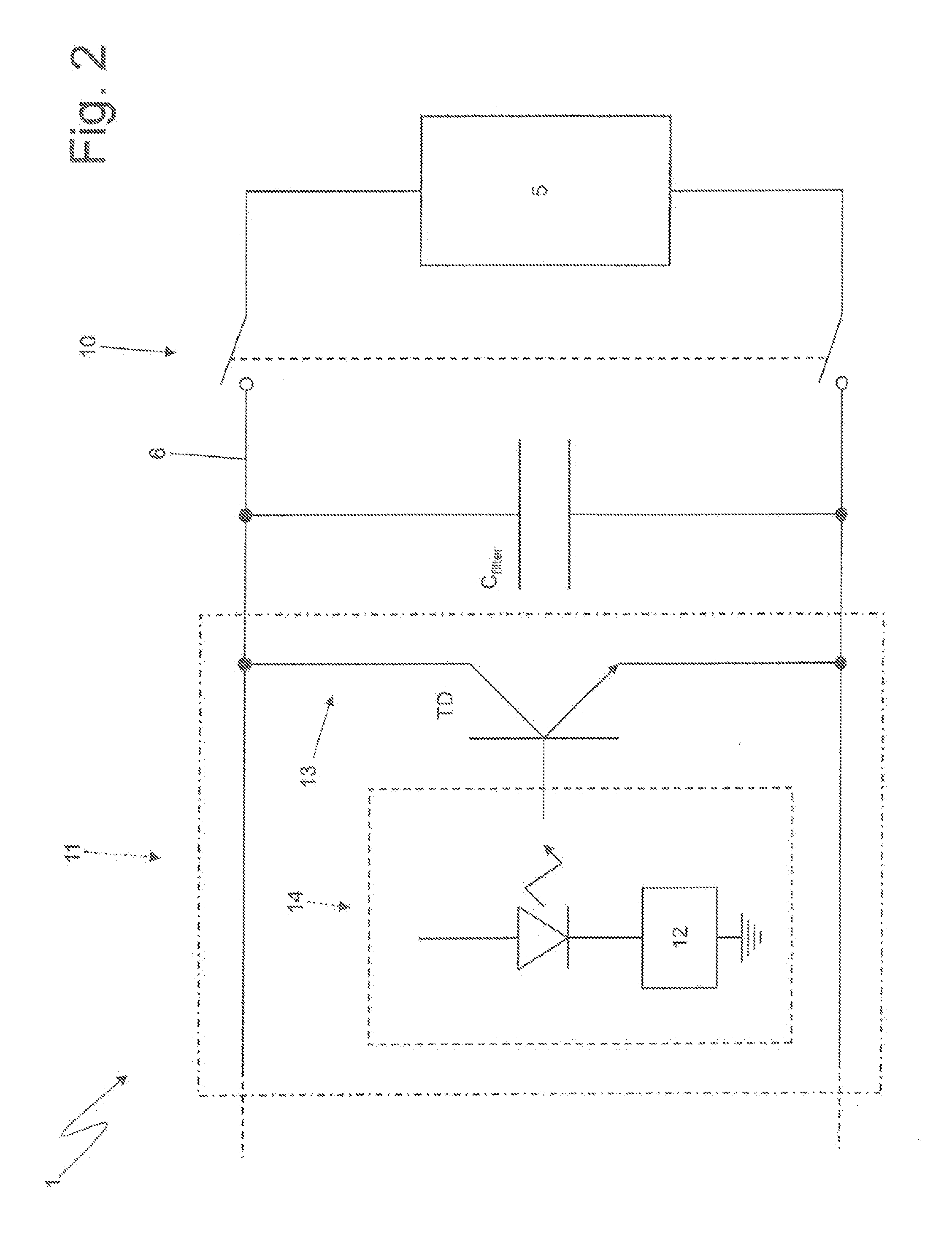 Discharge device and discharge method to actively discharge a capacitor used in the electric-power system of an electric drive vehicle