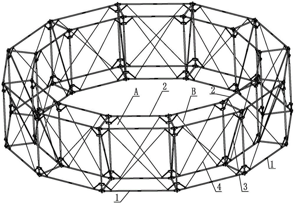 Double-layer ring truss antenna mechanism driven by elastic hinge