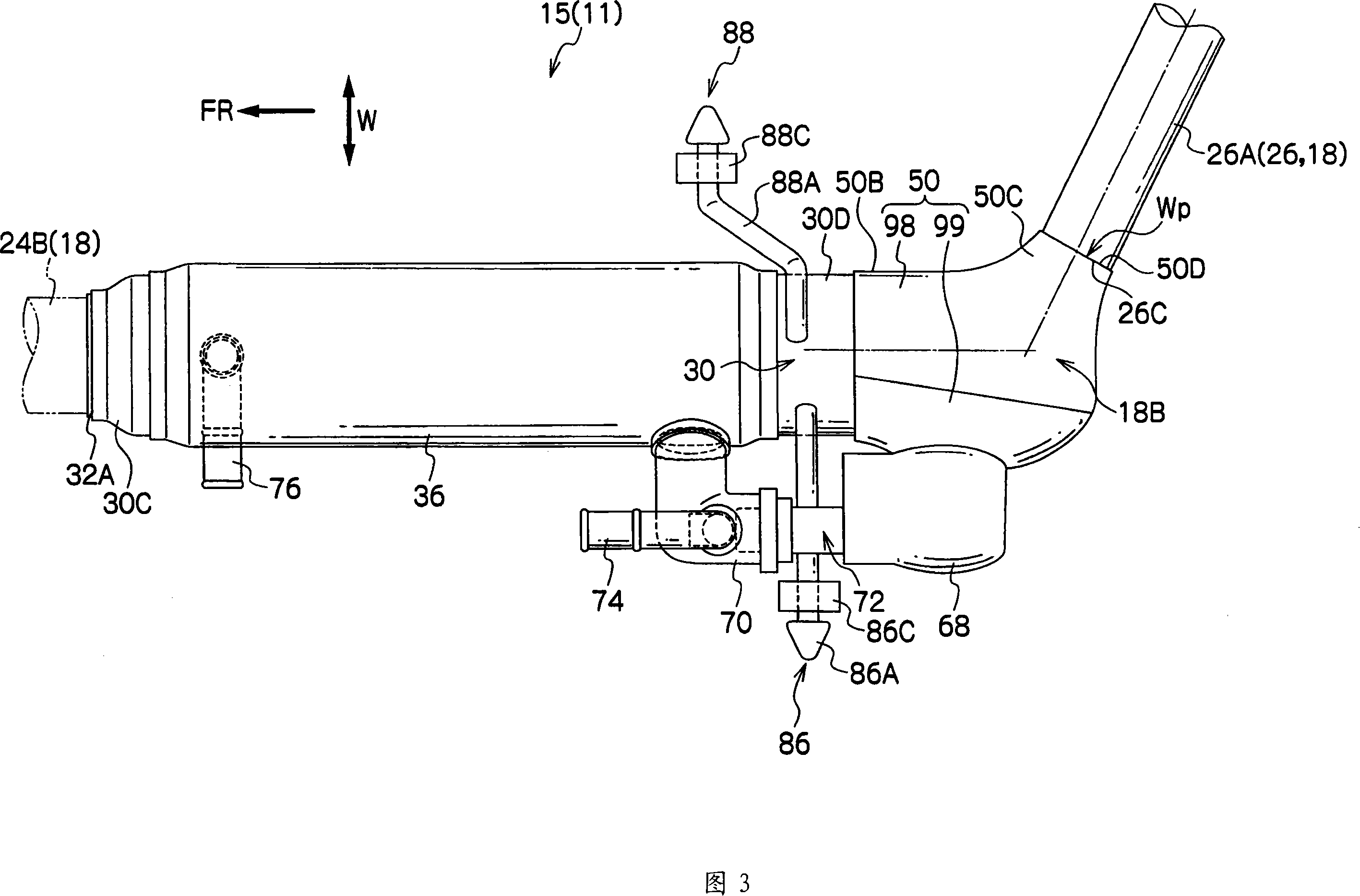 Vehicle exhaust system structure