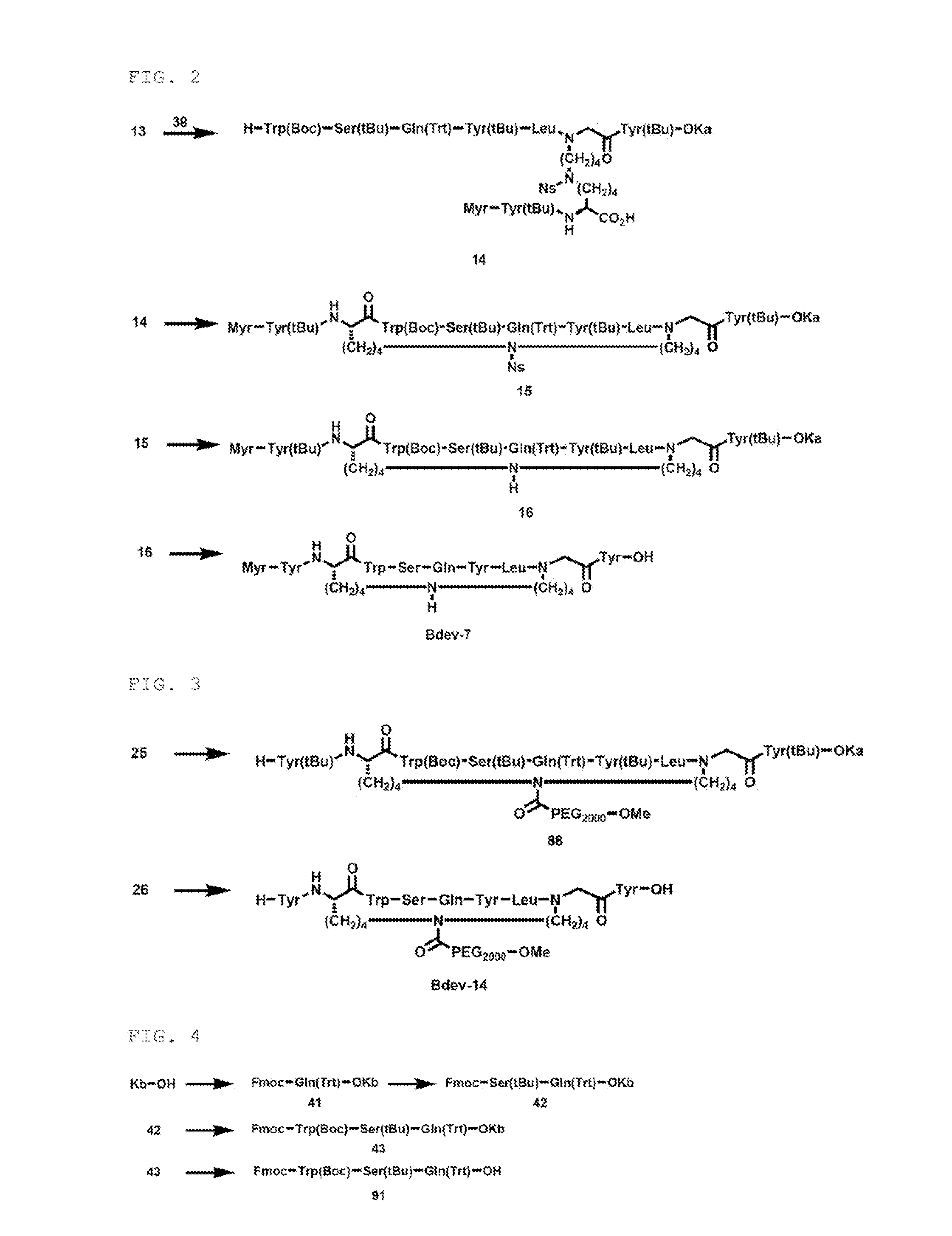 Novel cross-linked peptides containing non-peptide cross-linked structure, method for synthesizing cross-linked peptides, and novel organic compound used in method