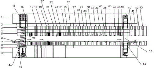 Continuous stamping die for manufacturing threading device communication connector terminal