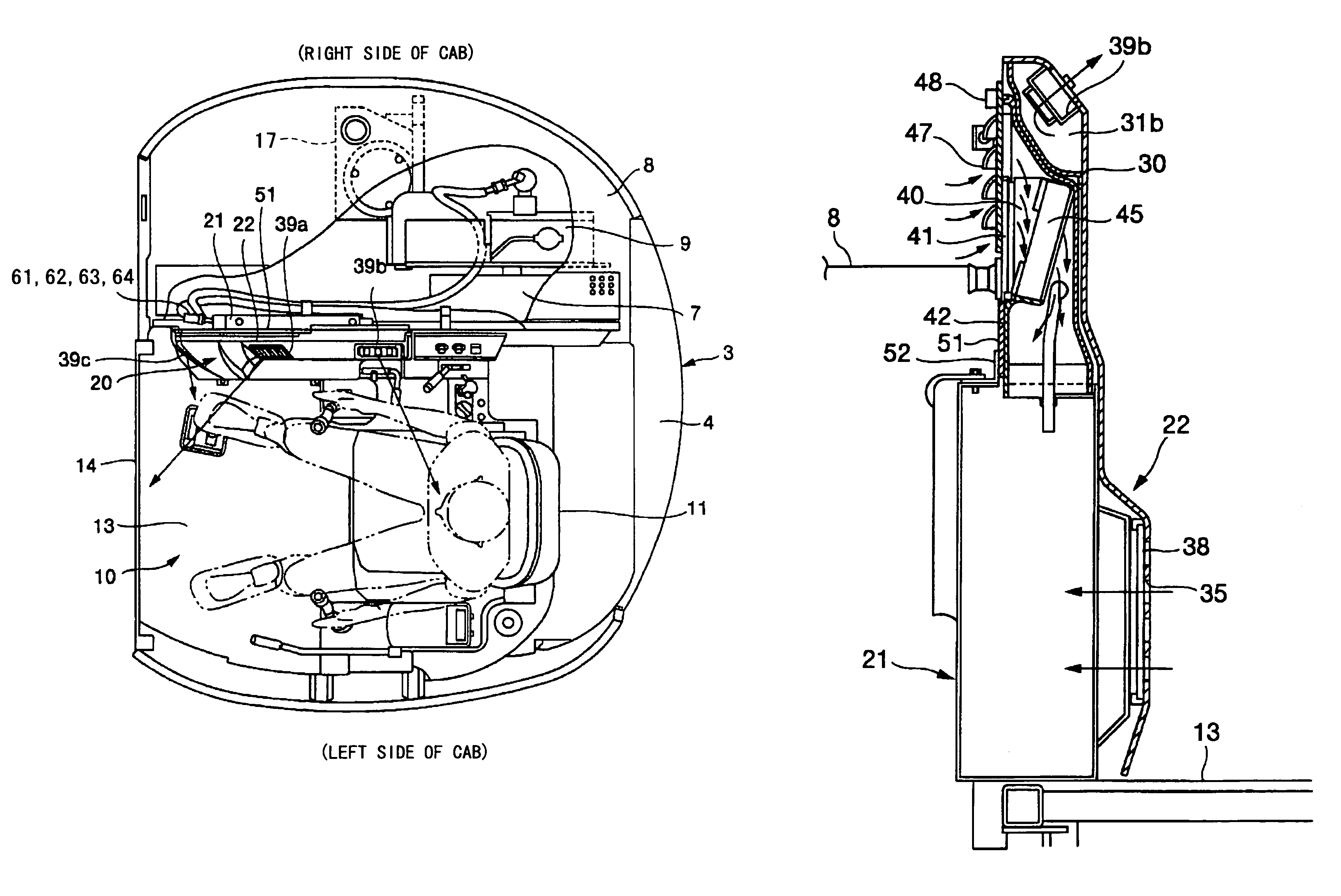 Air conditioning apparatus for hydraulic shovel