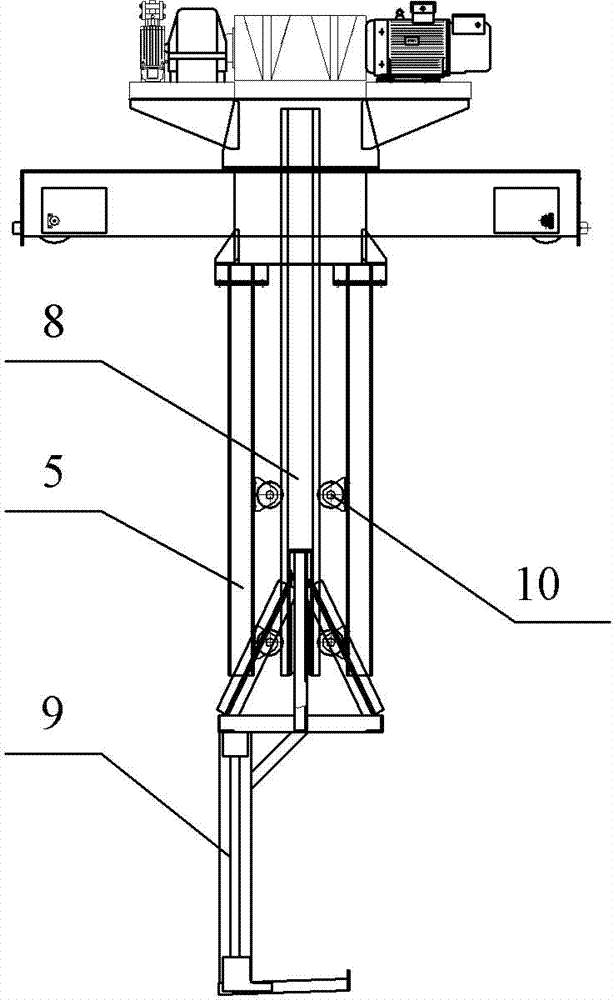 Suspended beam type hanger component and crane using same