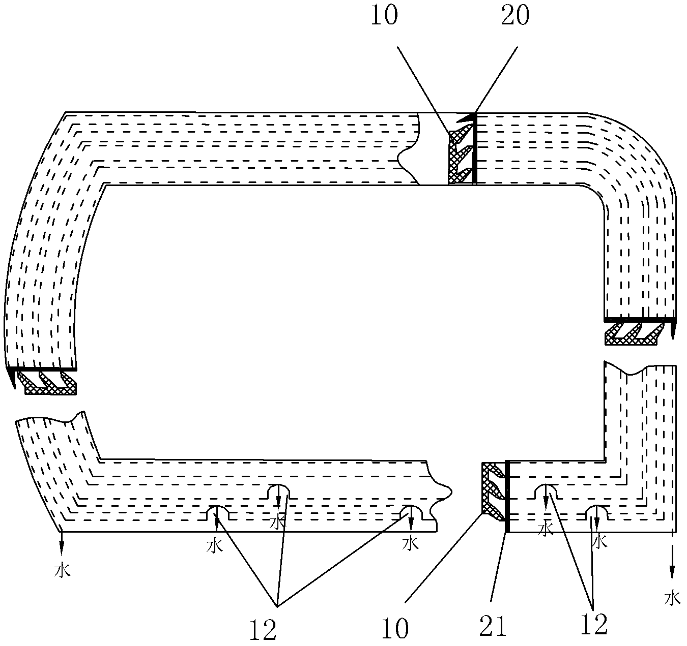 Combined multi-cavity sealing strip
