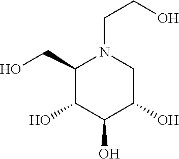 N-(5-((aryl or heteroaryl)methyloxy)pentyl)-substituted iminosugars as inhibitors of glucosylceramide synthase
