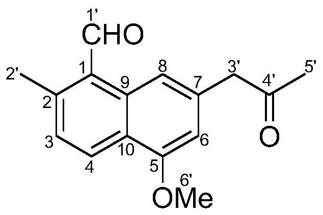 A kind of naphthalene formaldehyde compound with antibacterial activity, its preparation method and its use in cigarette paper