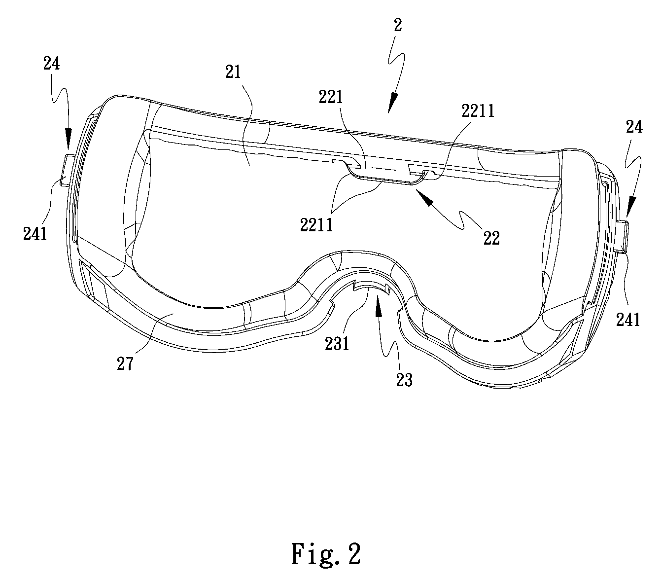 Safety goggles structure