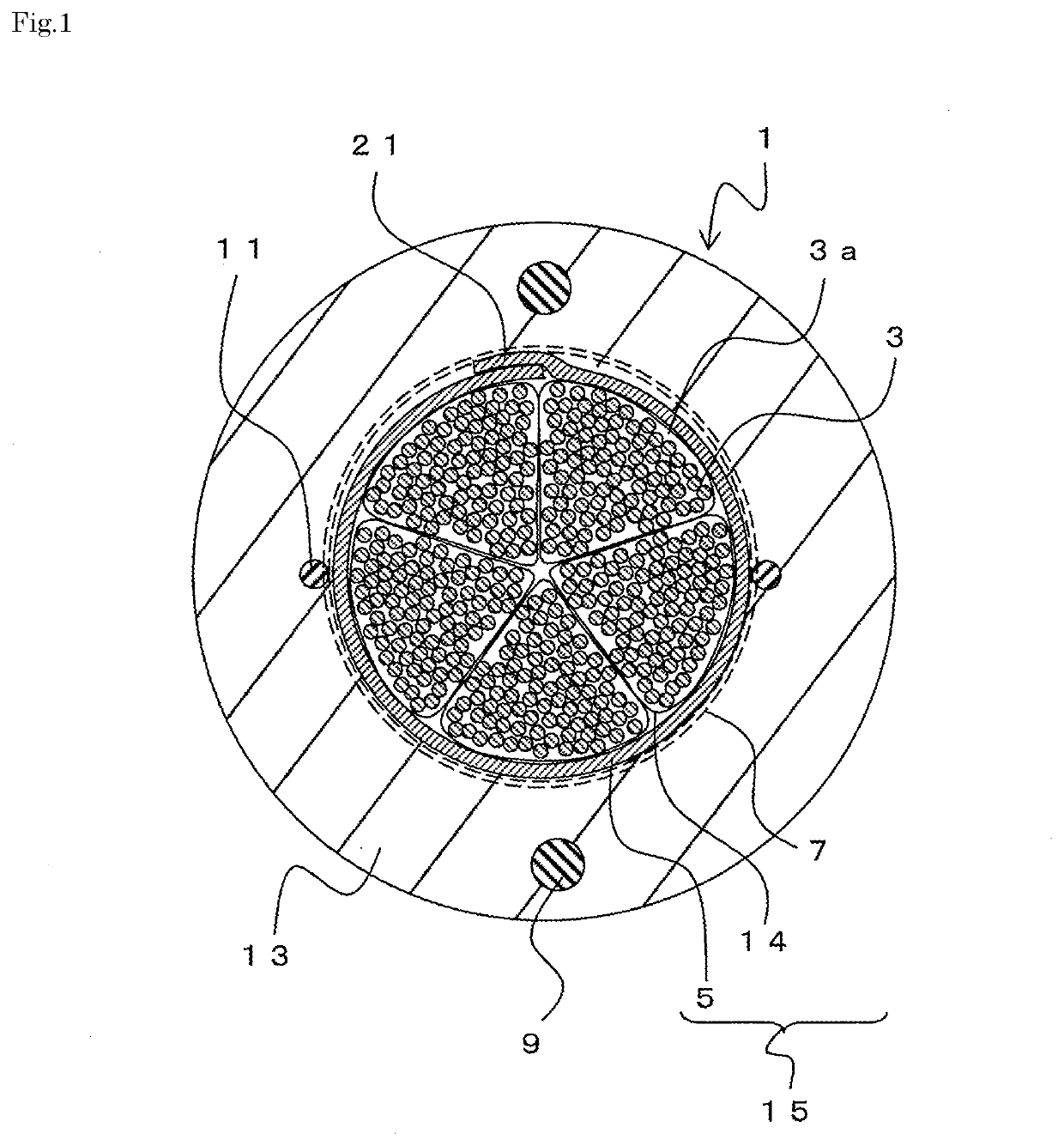 Optical fiber cable and cable core production method