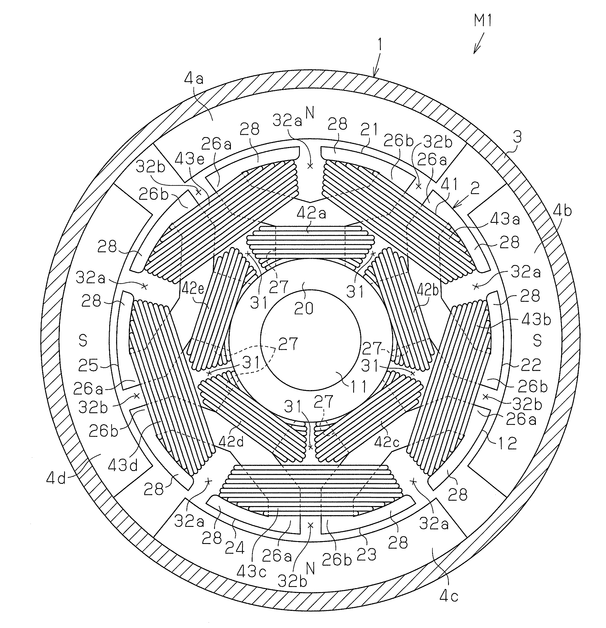Direct-current motor and manufacturing method for the direct-current motor