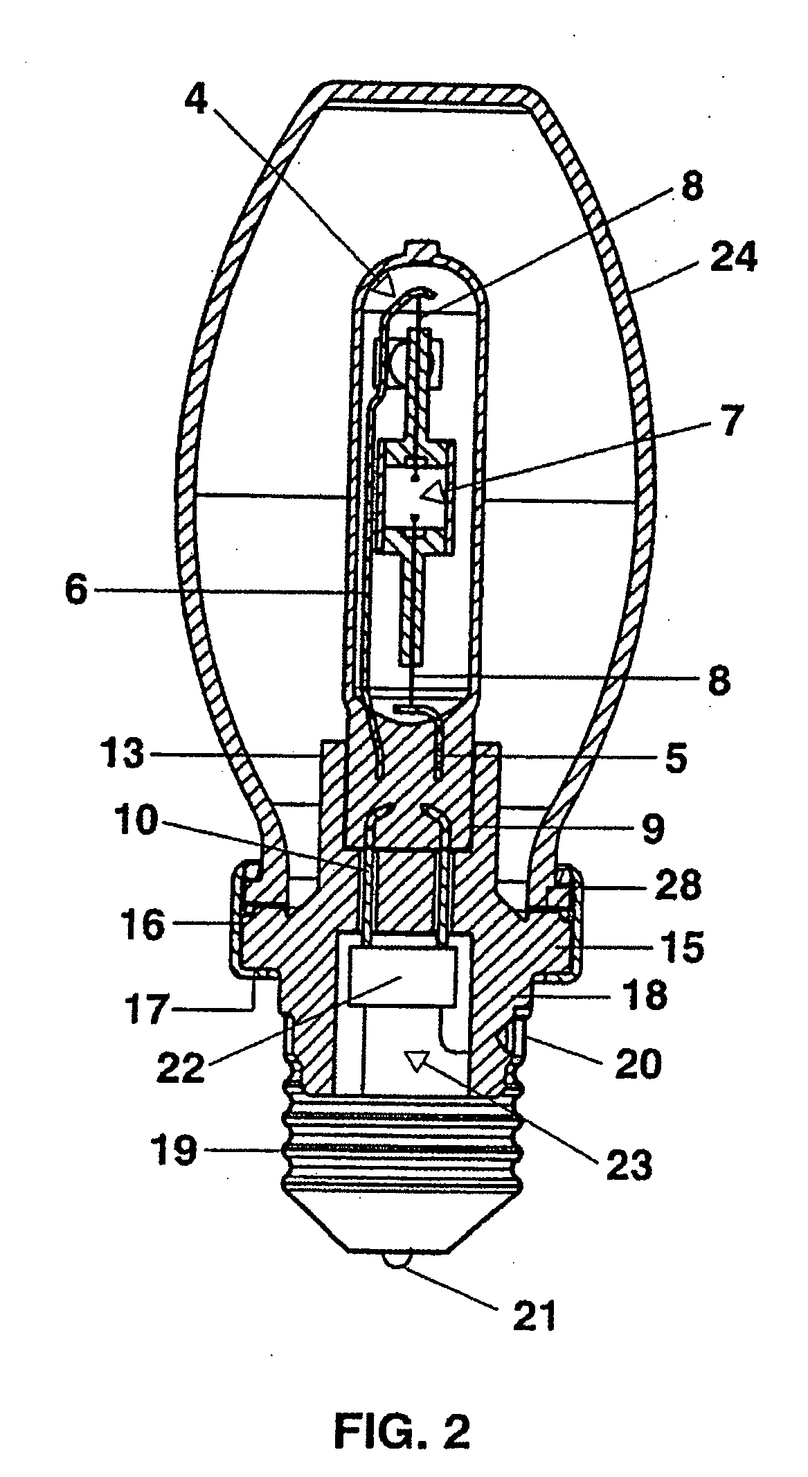 Lamp with single-sided socket